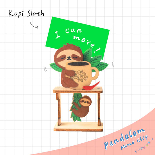Pendulum Memo Clip - Kopi Sloth | 搖擺Memo夾:㗝呸樹懶