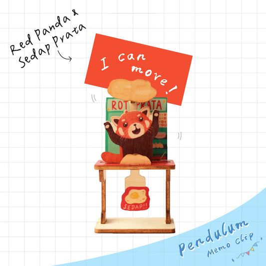 Pendulum Memo Clip - Red Panda & Sedap Prata | 搖擺Memo夾:小熊貓煎餅