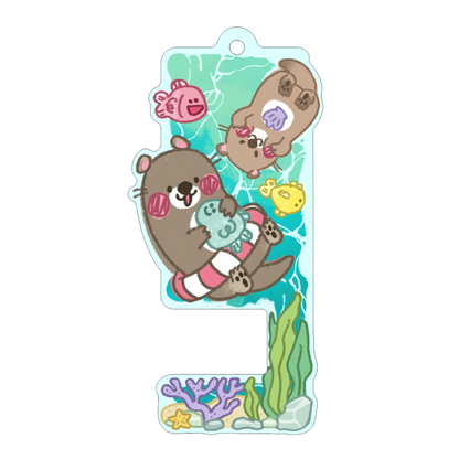 Handphone Holder Keychain - Playful Otters | 手機好好架：嬉鬧小海獺